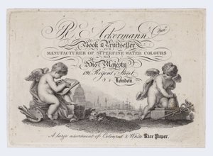 Libraire et imprimeur, R Ackermann Junior, carte de visite - English School
