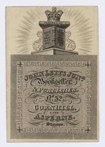 Libraire et éditeur, John Letts Junior, carte de visite - English School