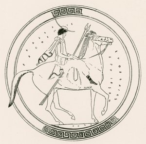 Garçon à cheval (gravure) - English School