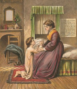Garçon priant avec sa mère - English School