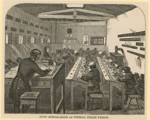 Salle de classe des garçons à la prison de Tothill Fields - English School