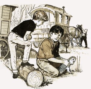Garçons avec une chouette - English School