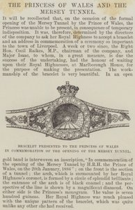 Bracelet offert à la princesse de Galles en commémoration de l