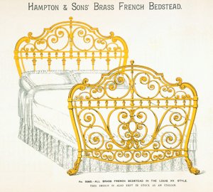 Lit en laiton français du Catalogue de meubles de Hampton and Sons, 1902