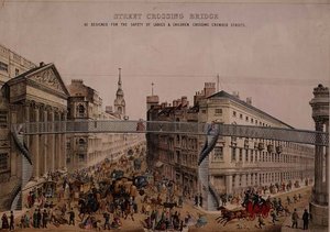Pont sur la rue à Mansion House, vers 1862
