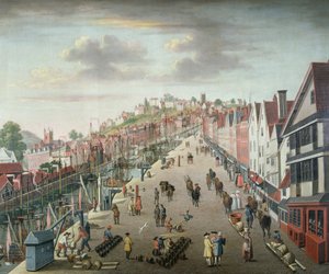 Docks et quai de Bristol, vers 1760 - English School