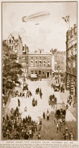 Dirigeable britannique au-dessus de Leicester Square, 22 septembre 1914, 1914-19