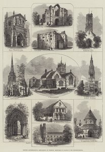 Association archéologique britannique à Wisbech, croquis de lieux dans les environs (gravure) - English School