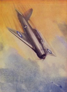 Bombardier en piqué Blackburn Skua de la Fleet Air Arm (lithographie en couleur) - English School