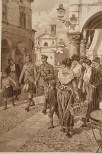 Les Highlanders britanniques accueillis dans une ville française, 1914-19