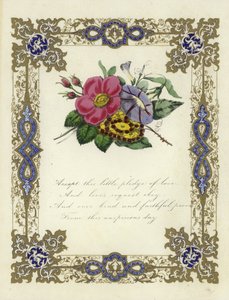 Carte de Saint-Valentin britannique avec une image de fleurs - English School