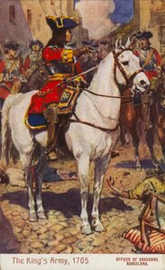 Officier britannique de dragons, Barcelone, Espagne, Guerre de Succession d