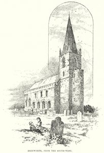 Brixworth, vue du sud-ouest (gravure) - English School