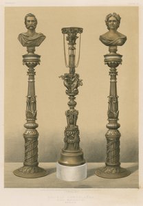 Chandelier en bronze, manufacture royale, Berlin (chromolitho)
