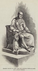 Statue en bronze de feu Sir Charles Morgan, baronnet par J Evan Thomas (gravure) - English School