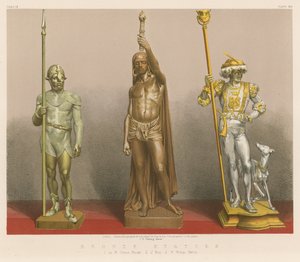Statues en bronze (chromolitho) - English School