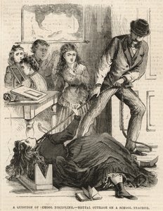 Outrage brutal à une institutrice (gravure) - English School