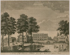 Buckingham House, Vue du Palais de la Reine depuis le Mall dans St James