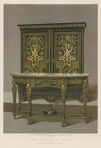 Cabinet et table en Buhl - English School