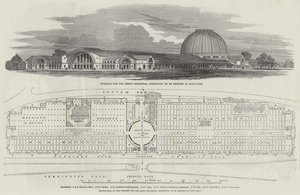 Bâtiment pour la Grande Exposition Industrielle, à ériger à Hyde-Park (gravure) - English School