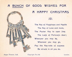 Trousseau de clés, carte de Noël