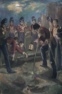 Enterrement du général Sir John Moore après la bataille de La Corogne, Espagne, Guerre péninsulaire, 1809