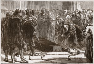 Enterrement de Luther dans le Schloss-Kirk, Wittemberg, illustration de L