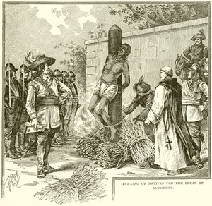 Brûler des indigènes pour le crime de sacrilège - English School