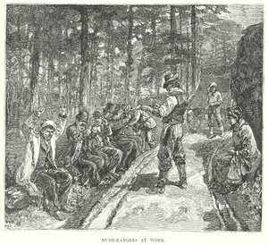 Les gardes forestiers au travail (gravure) - English School