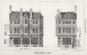 Locaux commerciaux, Cardiff (gravure)