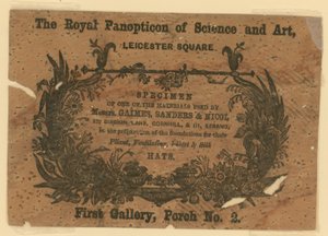Carte de visite du Panopticon Royal des Sciences et des Arts - English School