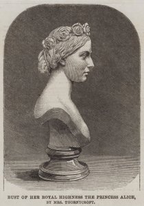 Buste de Son Altesse Royale la Princesse Alice, par Mme Thornycroft (gravure) - English School