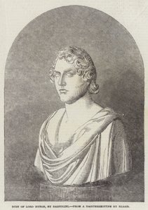Buste de Lord Byron, par Bartolini (gravure) - English School
