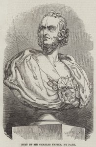 Buste de Sir Charles Napier, par Park (gravure) - English School