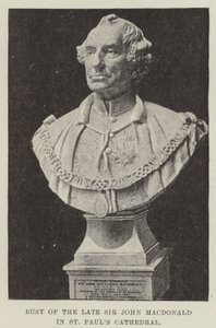 Buste du défunt Sir John Macdonald dans la cathédrale Saint-Paul (gravure) - English School
