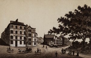 Buxton : Hôtel Burlington et promenade (lithographie) - English School