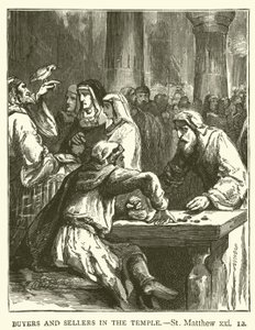 Acheteurs et vendeurs dans le temple, Saint Matthieu, xxi - English School