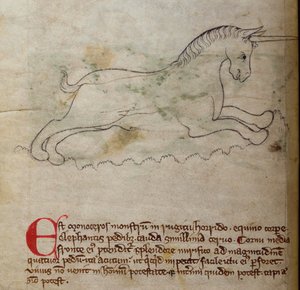 CCA-LitMs/D/10 fol. 2v Monocéros, du Bestiaire - English School
