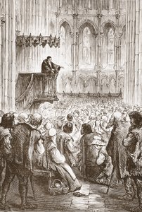 Calvin prêchant son sermon d