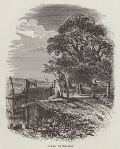 Navigation sur le canal (gravure) - English School