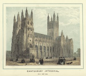 Cathédrale de Canterbury, vue sud-ouest - English School