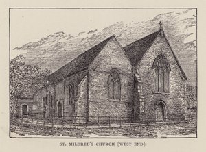 Canterbury : Église de St Mildred, West End (lithographie) - English School