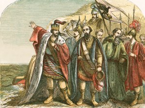 Canute réprimandant ses courtisans - English School