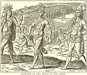 Caonabo à la tête de son armée - English School