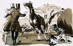 Le capitaine Becher, jeté à une clôture pendant le Grand National