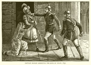 Le capitaine Hodson arrêtant le roi de Delhi, 1857