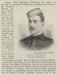 Capitaine J S Nicholson, en charge à Buluwayo (gravure)