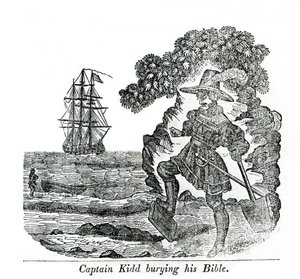 Le capitaine Kidd enterrant sa Bible, illustration de 