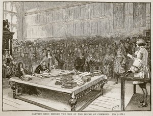 Le capitaine Kidd devant la barre de la Chambre des communes (illustration de Cassells Illustrated History of England) - English School