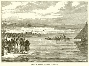 Arrivée du capitaine Webb à Calais - English School